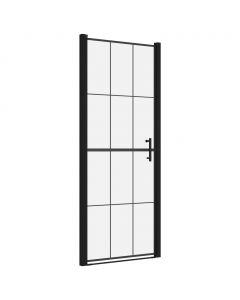 Duschtür Hartglas 91x195 cm Schwarz