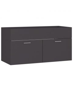 Waschbeckenunterschrank Grau 90x38,5x46 cm Holzwerkstoff