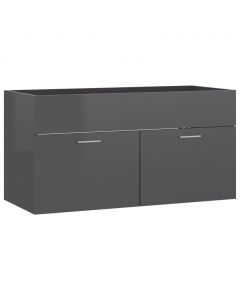 Waschbeckenunterschrank Hochglanz-Grau 90x38,5x46cm