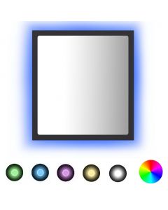LED-Badspiegel Grau 40x8,5x37 cm Acryl