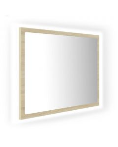 LED-Badspiegel Sonoma-Eiche 60x8,5x37 cm Acryl