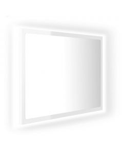 LED-Badspiegel Hochglanz-Weiß 60x8,5x37 cm Acryl