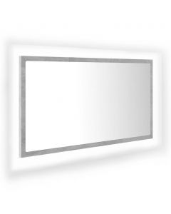 LED-Badspiegel Betongrau 80x8,5x37 cm Acryl
