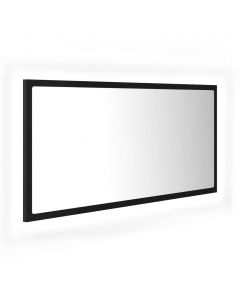 LED-Badspiegel Schwarz 90x8,5x37 cm Acryl