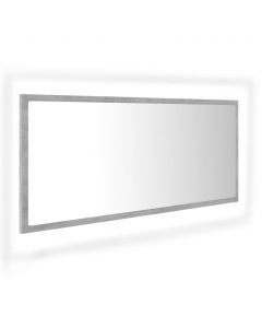 LED-Badspiegel Betongrau 100x8,5x37 cm Acryl