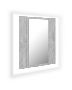 LED-Bad-Spiegelschrank Betongrau 40x12x45 cm Acryl
