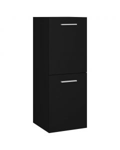 Badezimmerschrank Schwarz 30x30x80 cm Holzwerkstoff