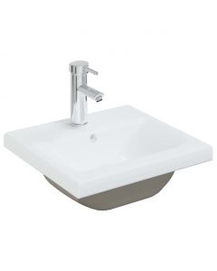 Einbauwaschbecken mit Wasserhahn 42x39x18 cm Keramik Weiß