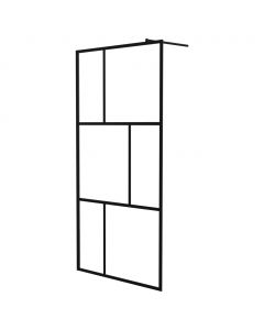 Duschwand für Begehbare Duschen mit Hartglas Schwarz 100x195 cm
