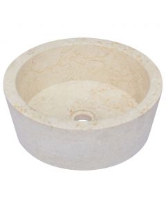 Waschbecken Creme Ø40x15 cm Marmor