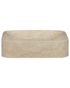 Waschbecken Creme 40x40x10 cm Marmor