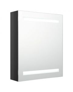 LED-Bad-Spiegelschrank Glänzendes Schwarz 50x14x60 cm