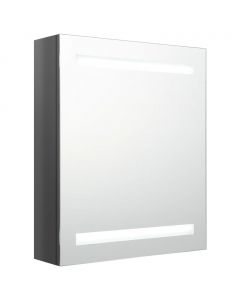 LED-Spiegelschrank fürs Bad Glänzend Grau 50x14x60 cm