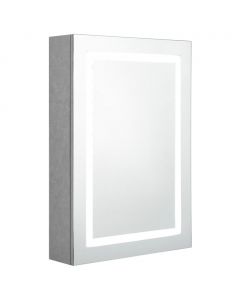 LED-Bad-Spiegelschrank Betongrau 50x13x70 cm