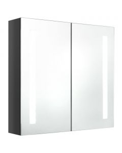 LED-Spiegelschrank fürs Bad Glänzend Grau 62x14x60 cm