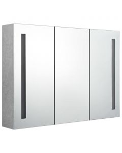 LED-Spiegelschrank fürs Bad Betongrau 89x14x62 cm