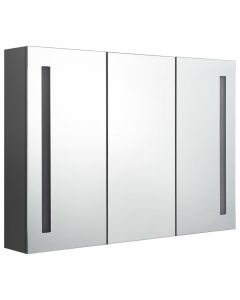 LED-Spiegelschrank fürs Bad 89x14x62 cm Grau