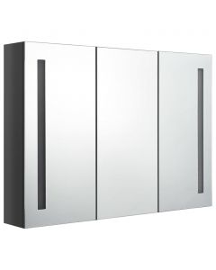 LED-Spiegelschrank fürs Bad 89x14x62 cm Glänzend Grau