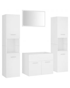 Badmöbel-Set Weiß Holzwerkstoff