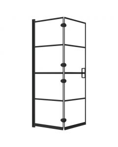 Faltbare Duschkabine ESG 100x140 cm Schwarz