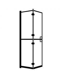 Faltbare Duschkabine ESG Schwarz 100x140 cm