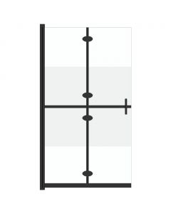 Faltbare begehbare Duschwand Halbmattiertes ESG-Glas 80x190 cm
