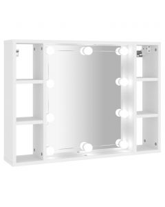 Spiegelschrank mit LED Weiß 76x15x55 cm