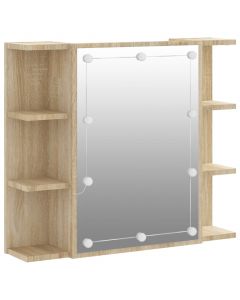 Spiegelschrank mit LED Sonoma-Eiche 70x16,5x60 cm