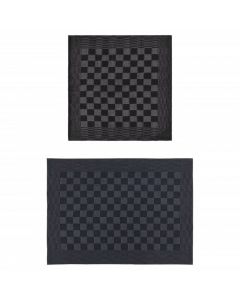 50-tlg. Handtuch-Set Schwarz und Grau Baumwolle