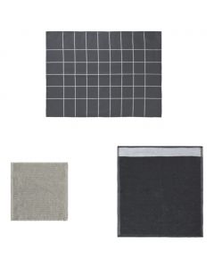 12-tlg. Handtuch-Set Grau Baumwolle