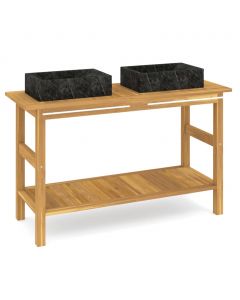 Waschtisch mit Schwarzen Marmorbecken Massivholz Teak