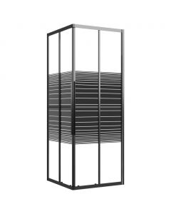 Duschkabine mit Streifen ESG 80x80x180 cm Schwarz