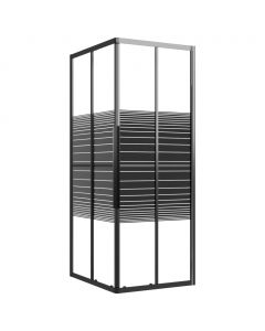 Duschkabine mit Streifen ESG 90x70x180 cm Schwarz