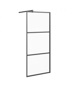 Duschwand für Walk-In Dusche 90x195 cm ESG Mattiert Schwarz