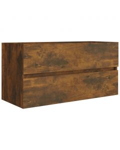 Waschbeckenschrank Räuchereiche 90x38,5x45 cm Holzwerkstoff
