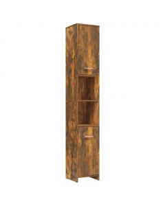 Badezimmerschrank Räuchereiche 30x30x183,5 cm Holzwerkstoff