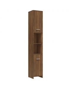 Badezimmerschrank Braun Eichen-Optik 30x30x183,5 cm