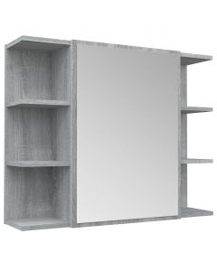 Bad-Spiegelschrank Grau Sonoma 80x20,5x64 cm Holzwerkstoff