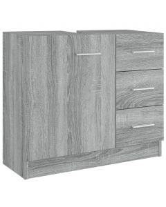 Waschbeckenschrank Grau Sonoma 63x30x54 cm Holzwerkstoff