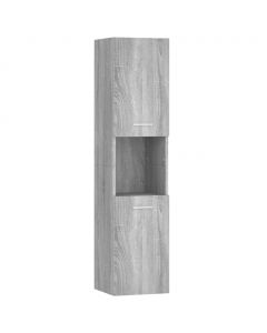 Badezimmerschrank Grau Sonoma 30x30x130 cm Holzwerkstoff
