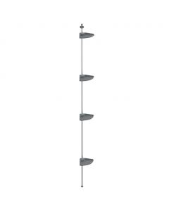 Teleskop-Eckregal 4 Etagen Silbern Aluminium