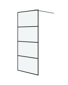 Duschwand für Begehbare Dusche Schwarz 90x195cm Matt ESG-Glas