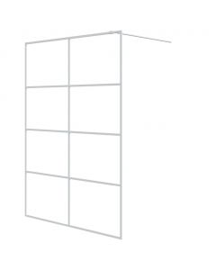 Duschwand für Begehbare Dusche Weiß 140x195 cm ESG-Klarglas