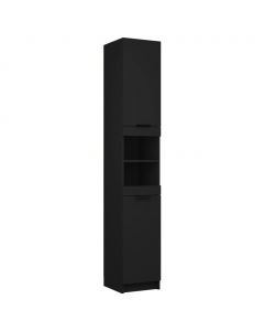 Badschrank Schwarz 32x34x188,5 cm Holzwerkstoff