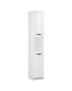 Badschrank Hochglanz-Weiß 32x34x188,5 cm Holzwerkstoff