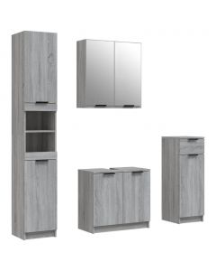 4-tlg. Badmöbel-Set Grau Sonoma Holzwerkstoff
