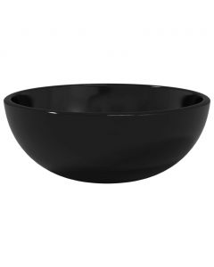 Waschbecken Hartglas 30x12 cm Schwarz