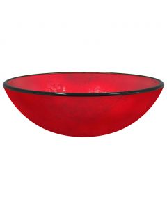 Waschbecken Hartglas 42x14 cm Rot