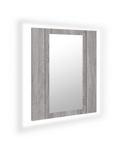 LED-Spiegelschrank Grau Sonoma 40x12x45 cm Holzwerkstoff