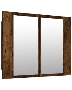 LED-Spiegelschrank Räuchereiche 60x12x45 cm Holzwerkstoff